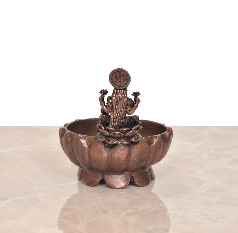 Copper Lakshmi Maa Urli Bowl for Ganga Jaal (Height 3 Inch)
