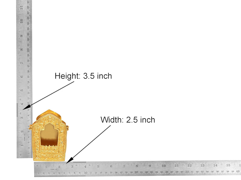 Metal Tibetan Buddhist Medium Gau Box (Height 3 Inch)
