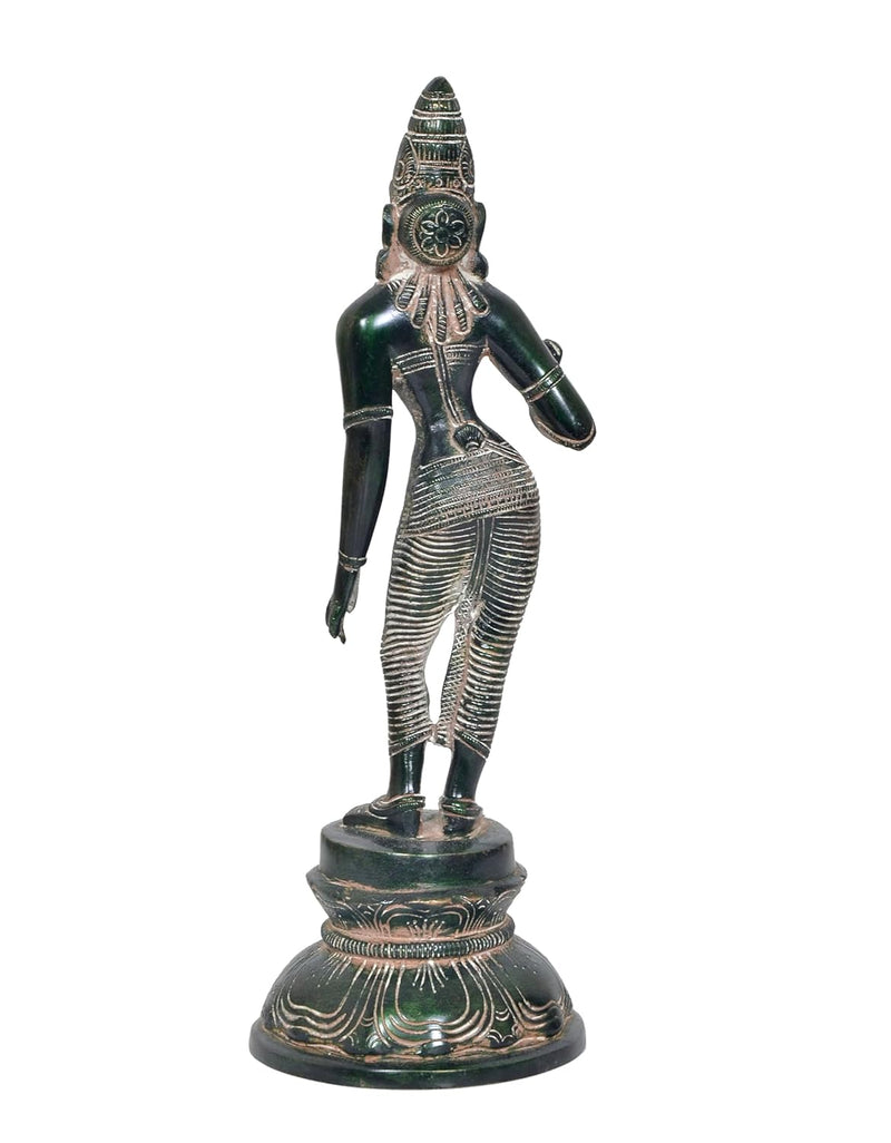 Brass Devi Uma Parvati Statue Hindu Goddess Parvati Idol for Home Temple Spiritual Decor and Religious Gifts (Height: 12 Inch) (Multicolor 1)