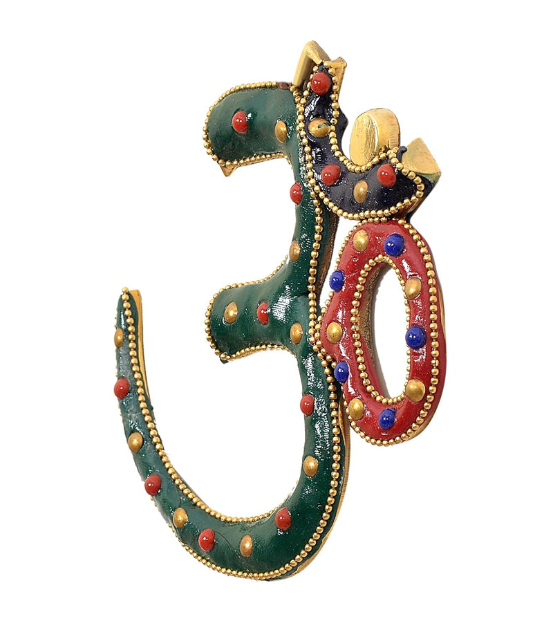 Brass OM Wall Hanging Sculpture (Height: 5 Inch) (Multicolor 2)