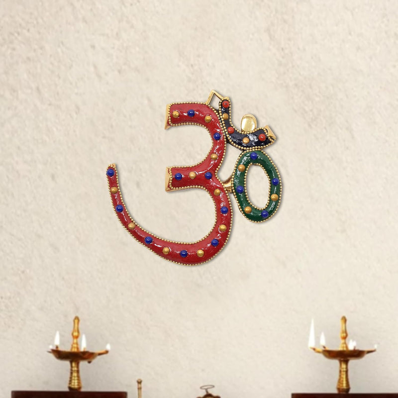 Brass OM Wall Hanging Sculpture (Height: 5 Inch)