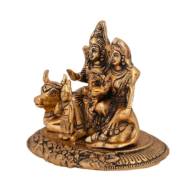 Metal Lord Shiva Parivar Idol (Height: 4 Inches)