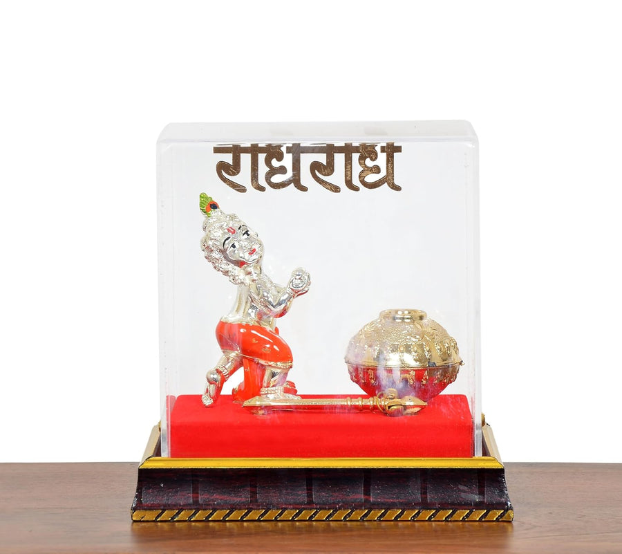 Laddu Gopal Krishna Makhan Chor Decorated Box (Width - 5inches) Craft Detail
