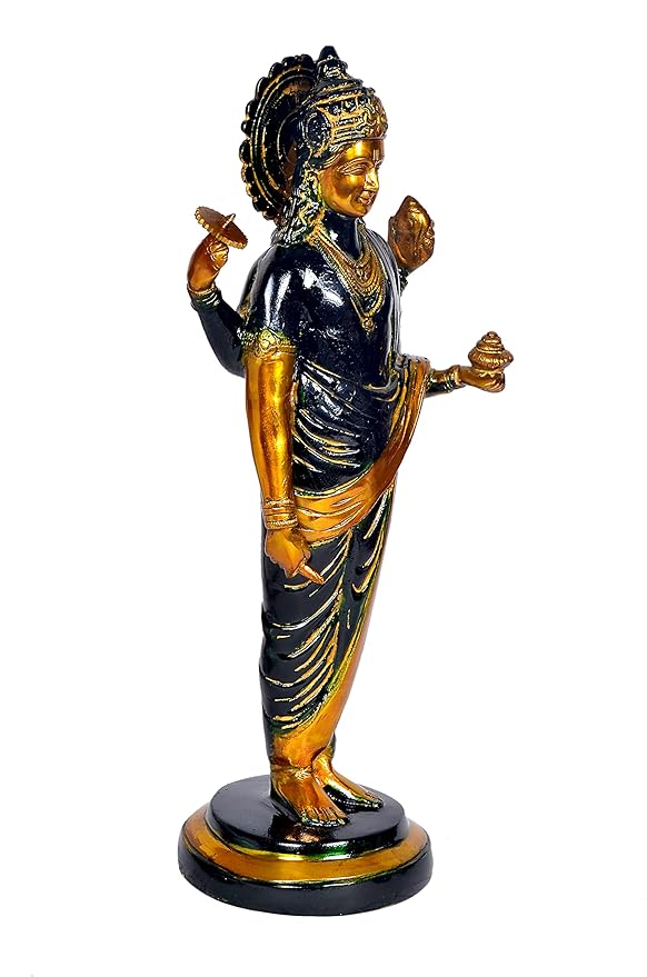 Brass Goddess Dhanvantari Statue (Height: 18.5 Inches)