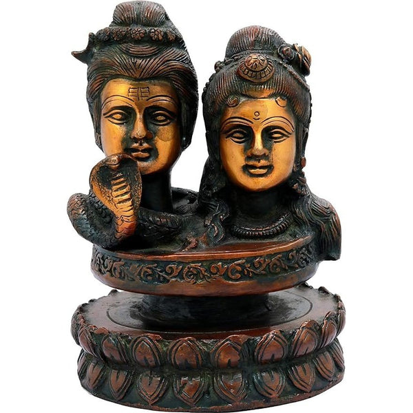 Brass Shiva Parwati Linga, Height: 6.5 Inch Mandir Setting