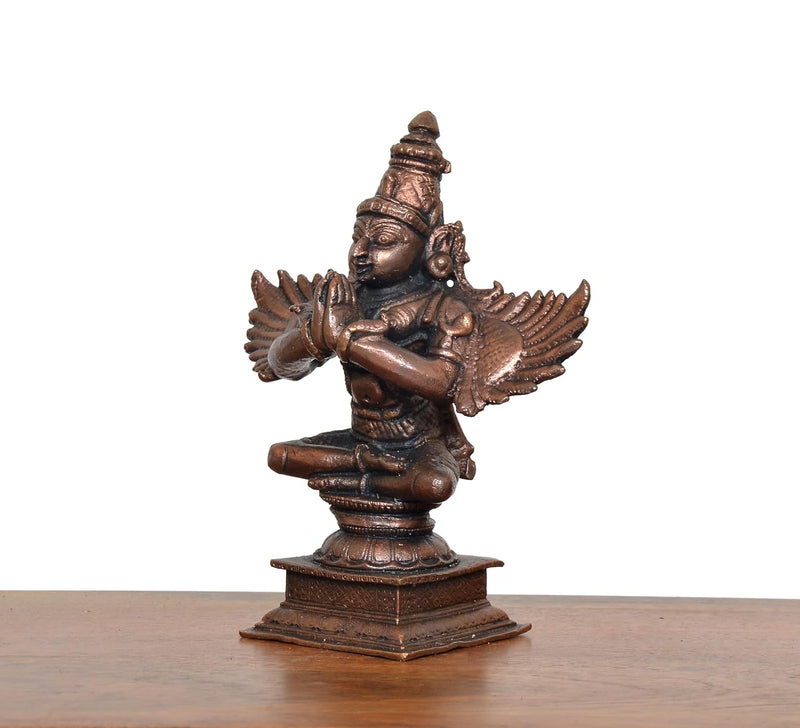 Copper Standing Garun Bhagwan Idol (Height 5 Inch)