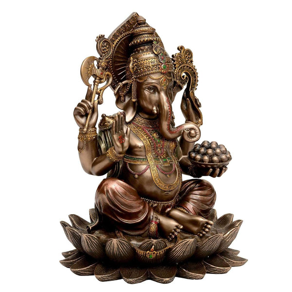 Bonded Bronze Ganesha Statue (Height : 12 inches) Study Setting