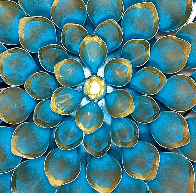 Iron Blue Flower Beautiful Home Decor Wall Decor (Height: 25 Inches)