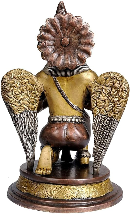 Brass Garuda Dev Statue (Height 9 Inches)