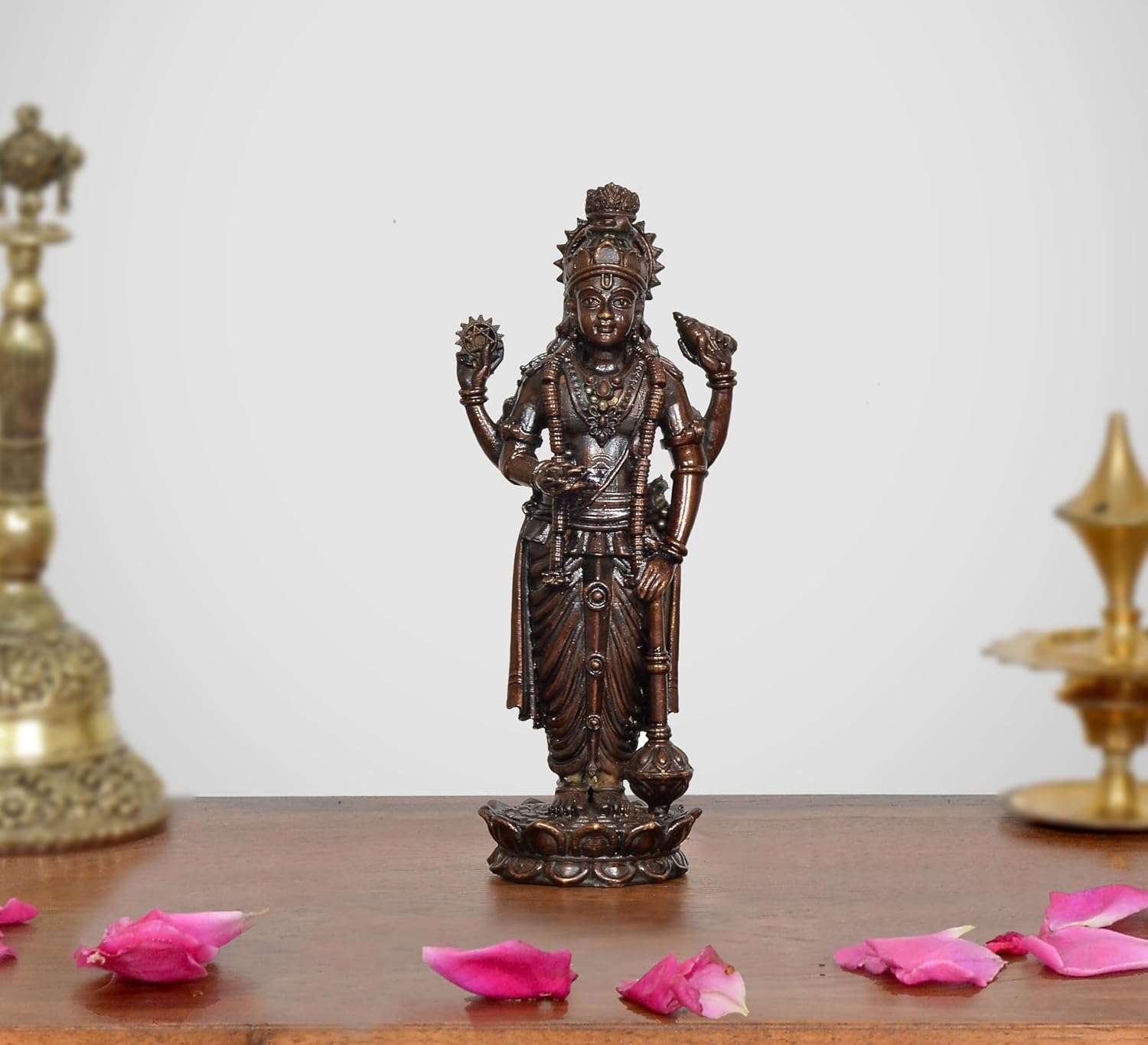 Bronze Lord Vishnu Idol (Height 5 Inch)