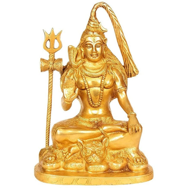 Brass Gangadhara Shiva, Height: 9.5" Mandir Setting