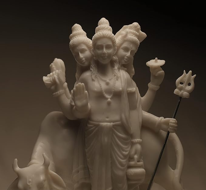 Sai Divya Antique Marble Finish Shri Dattatrey Statue (White, 8 Inch) Craft Detail