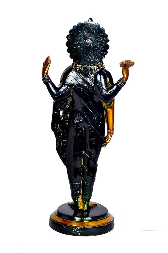Brass Goddess Dhanvantari Statue (Height: 18.5 Inches)