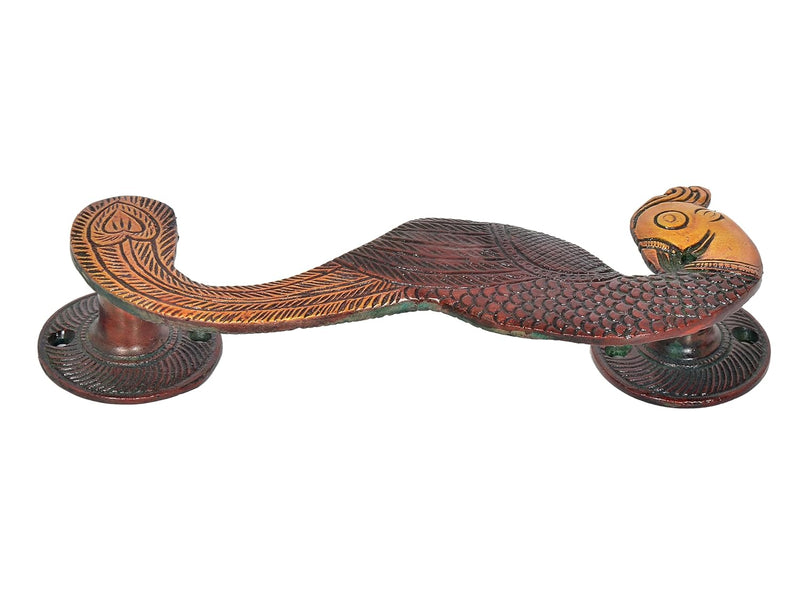Brass Peacock Door Handle Pair (Set of 2) (Height : 8 inch)