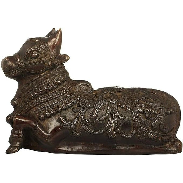 Brass Nandi Vahana of Shiva, Height: 7 Inch Entryway Setting