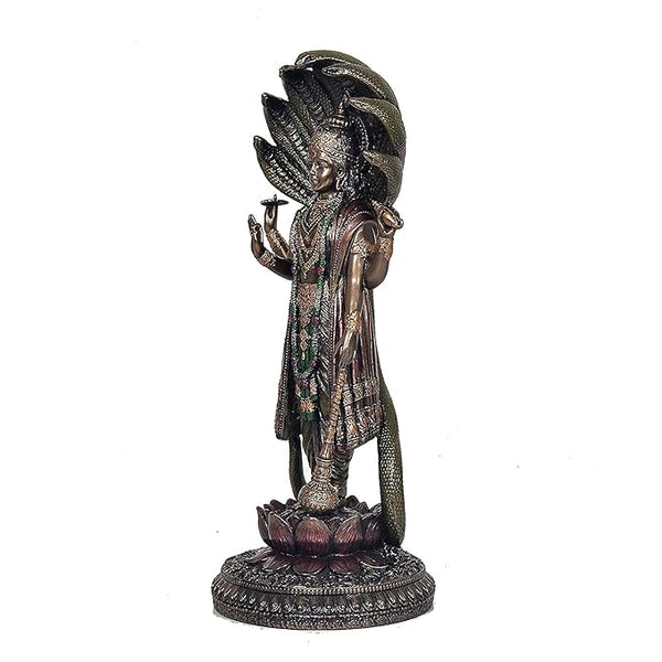Resin Lord Vishnu Figurine (Height 12 Inches) Study Setting