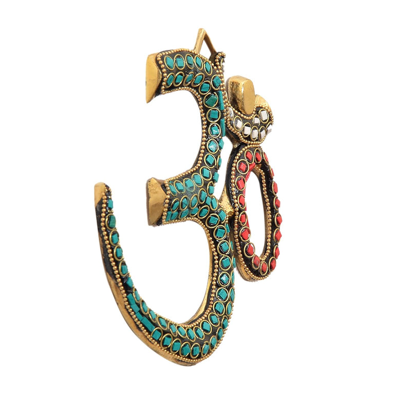 Brass OM Wall Hanging Sculpture (Height: 6 Inch) (Multicolor 1)
