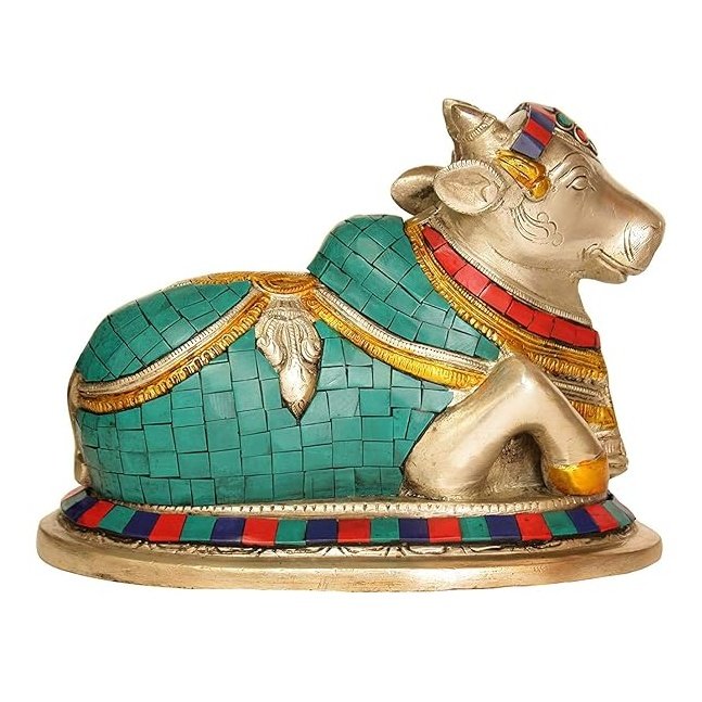 Brass Nandi-The Vehicle of Shiva, Height: 5.5 Inch