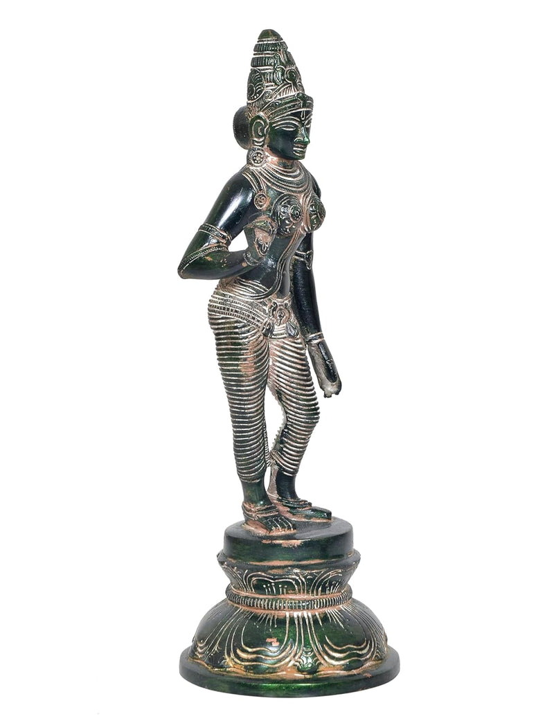 Brass Devi Uma Parvati Statue Hindu Goddess Parvati Idol for Home Temple Spiritual Decor and Religious Gifts (Height: 12 Inch) (Multicolor 1)