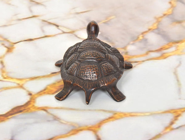 Brass Handcrafted Tortoise Figurine (Height: 1.5 Inch) Study Setting