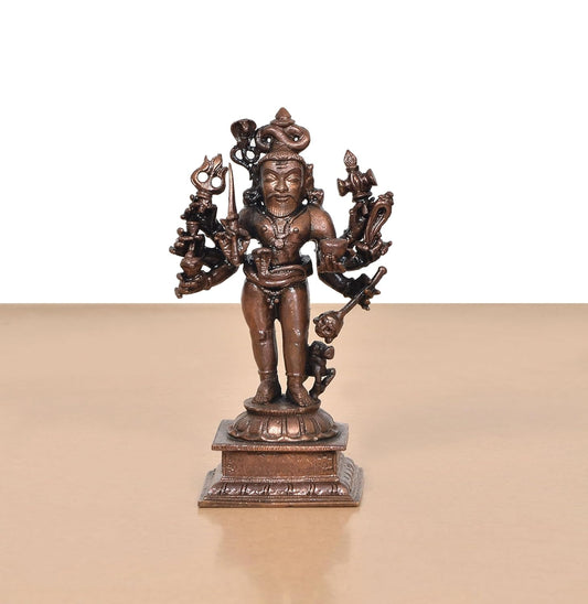 Copper Lord Shree Kal Bhairav Idol (Height 5 Inch)