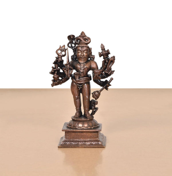 Copper Lord Shree Kal Bhairav Idol (Height 5 Inch) Entryway Setting