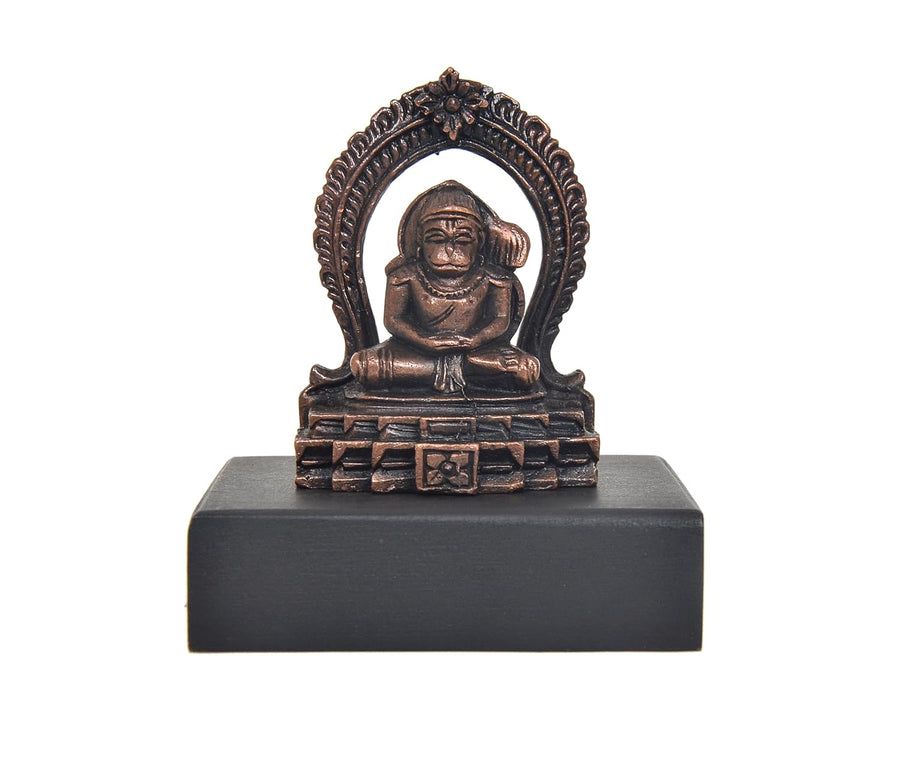 Copper Siting Hanuman Idol Dhyan Mudra Meditation (Height:2 Inch) Craft Detail