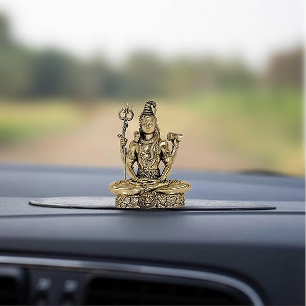Fine Brass Lord Shiva Shiv Murti Sculpture,(Home Decor, Mandir, Ofice, Car Dashboard) Height : 3 Inch Entryway Setting
