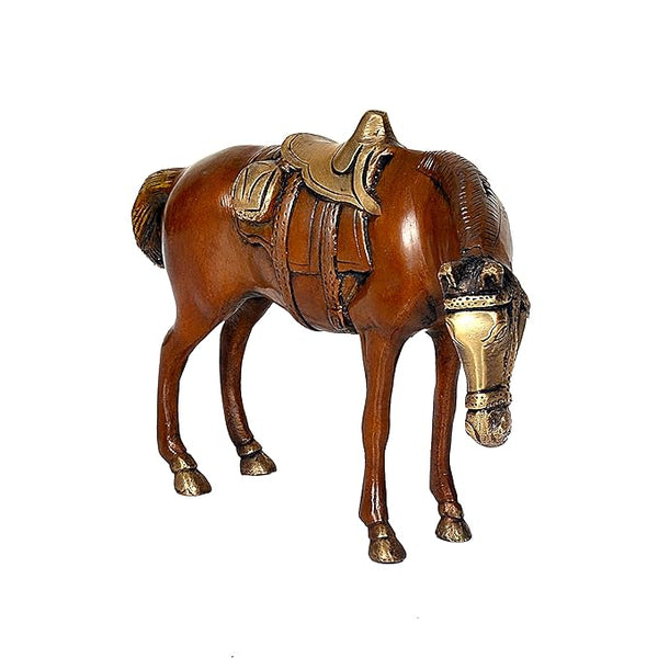 Brass Stable Horse with seat (Height: 6 Inches) Study Setting