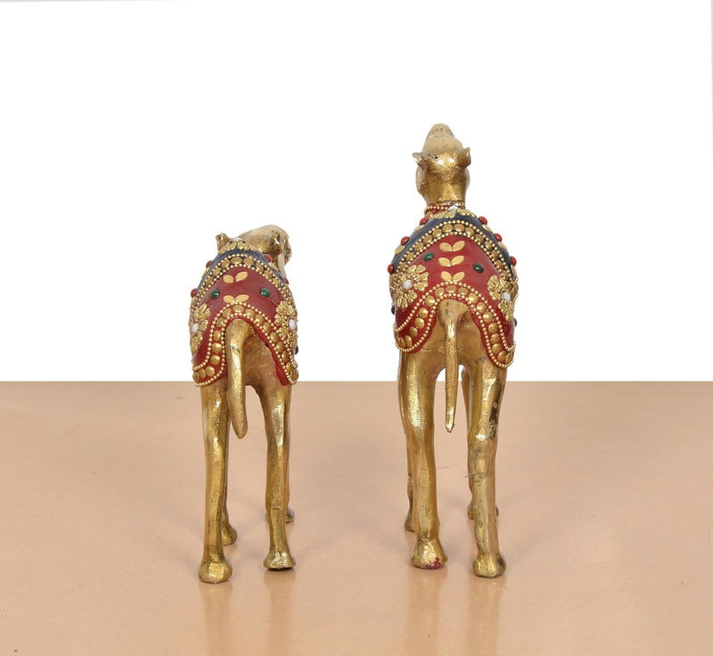 Brass Camel Figurine Pair Showpiece (Height : 7 inch)