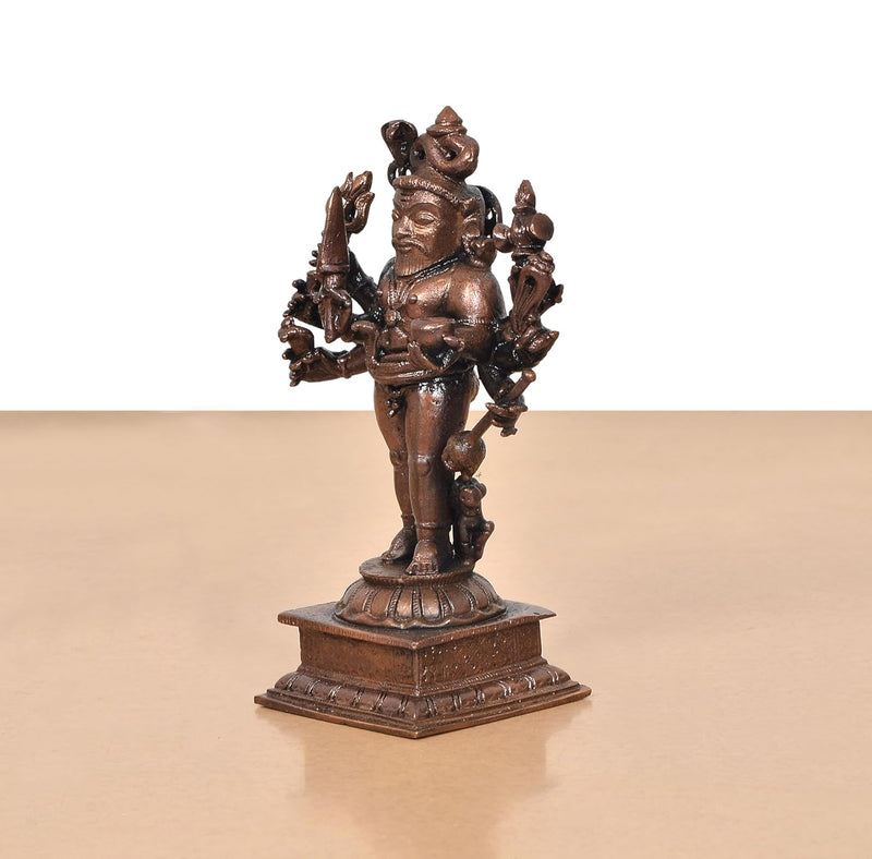 Copper Lord Shree Kal Bhairav Idol (Height 5 Inch)