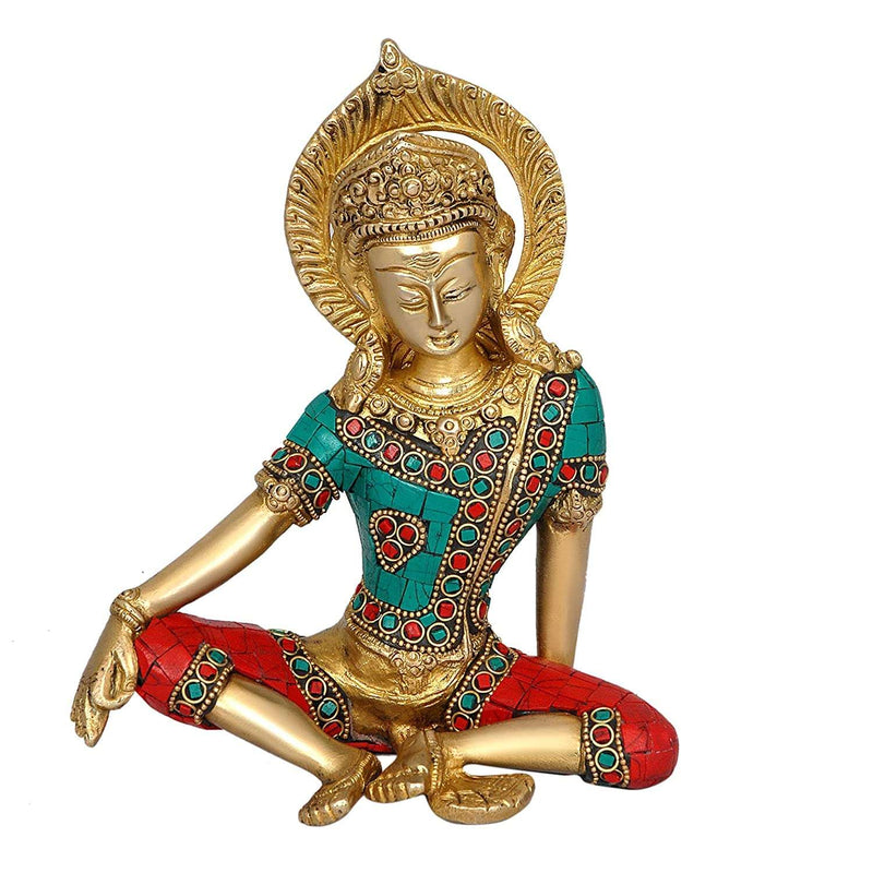 Brass God Indra Devta Statue Height : 7.5 inch