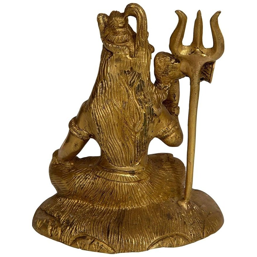 Brass Bhagwan Shiva Statue Idol Murti, Height : 5.8 inch Craft Detail