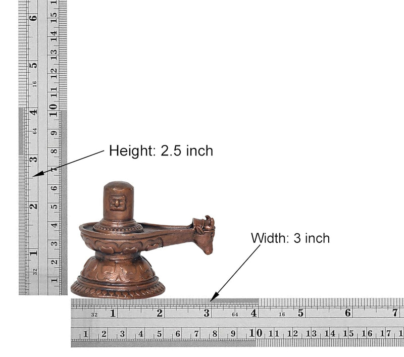 Copper Shivling Sculpture for home temple (Height: 2.5 inch)