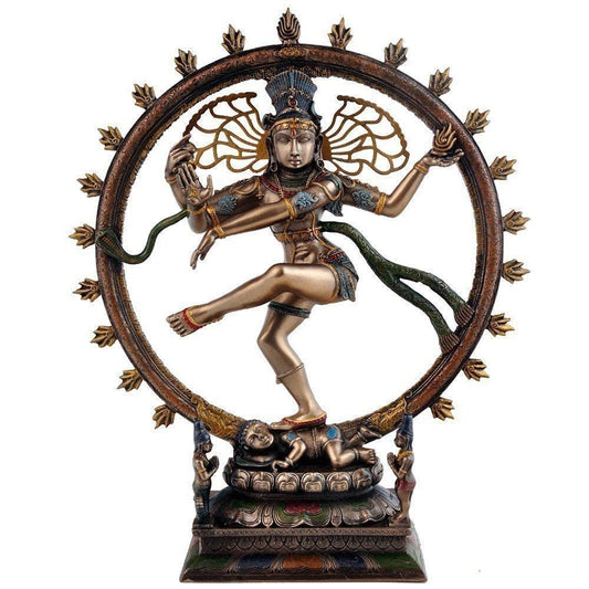 Resin Natraj Idol 10 Inch | Decorative Dancing Shiva Murti | Home Decor Showpiece