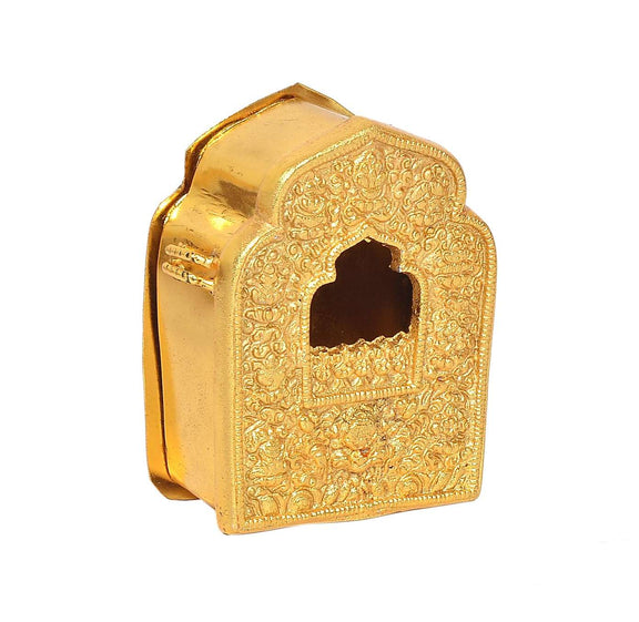 Metal Tibetan Buddhist Large Gau Box (Height 4 Inch)