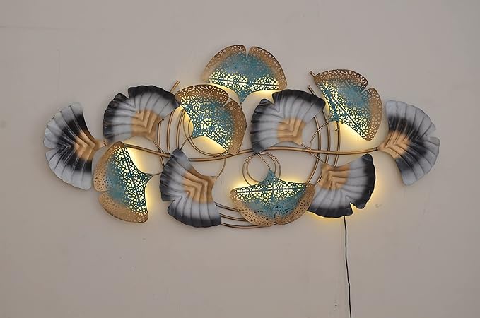 Iron Abstract Botanical Wall Art hanging (Height: 30 Inches)