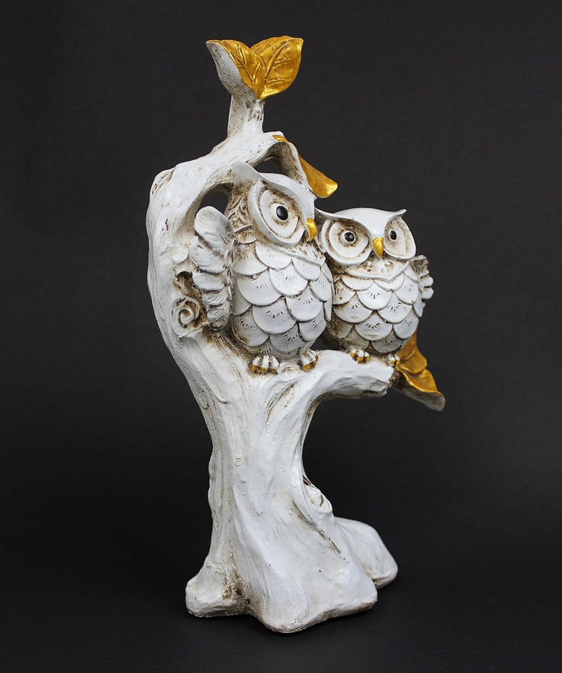 Resin Owl Couple Table Decor (Height: 6 Inches)