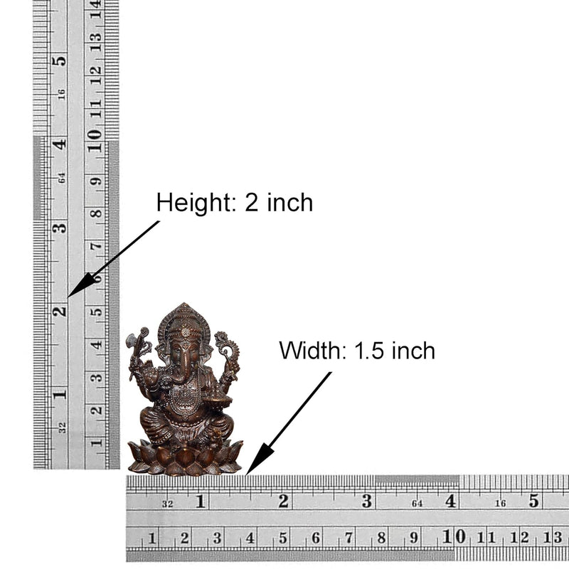 Bronze Lord Ganesha Idol (Height: 2 Inch)