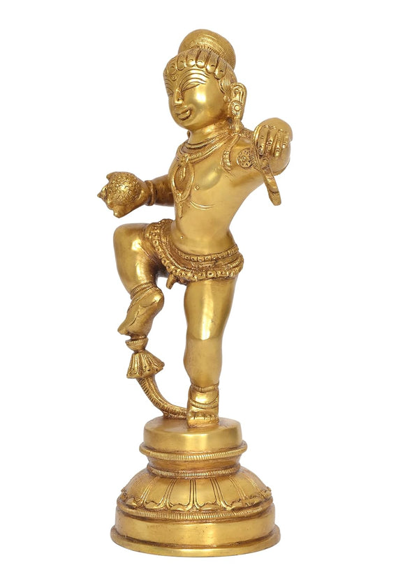 Brass The Advitya Dancing Baby Krishna Statue | Bala Krishna Murti (Height 11 Inch) Study Setting