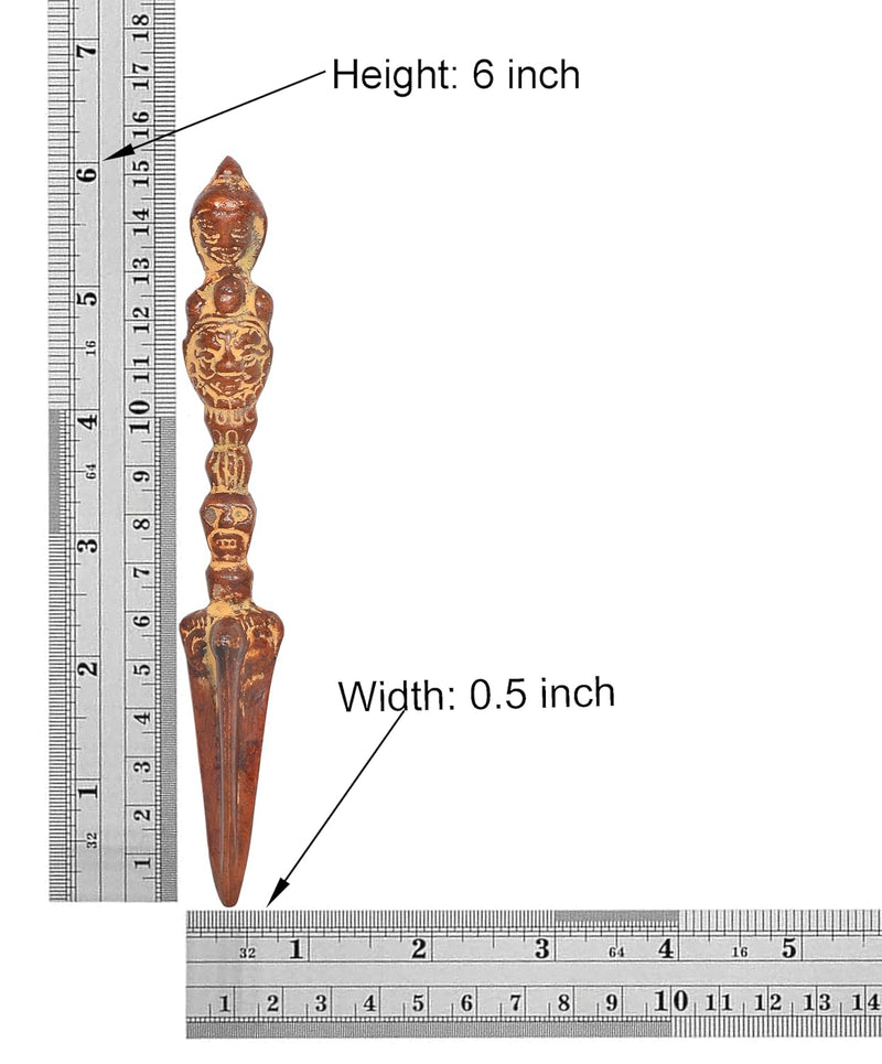 Brass Tibetan Handmade Dorje Vajra Furba Phurpa Dagger Adjustable Pendants (Height: 6 inch)