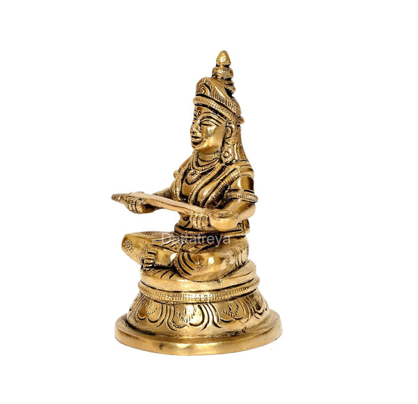 Brass Maa Annapurneshwari Murti (Height: 4.5 Inches) Study Setting