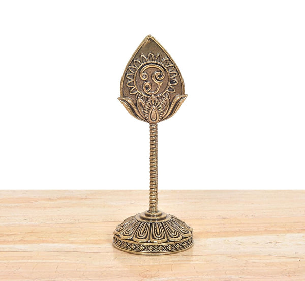 Superfine Brass Lord Karttikeya Murugan Vel with Base Idol (Height 4 Inch) Study Setting