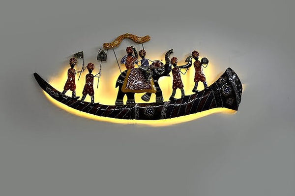 Iron The Royal Bharat Wall Decor Showpiece (Height: 24 Inches) Study Setting