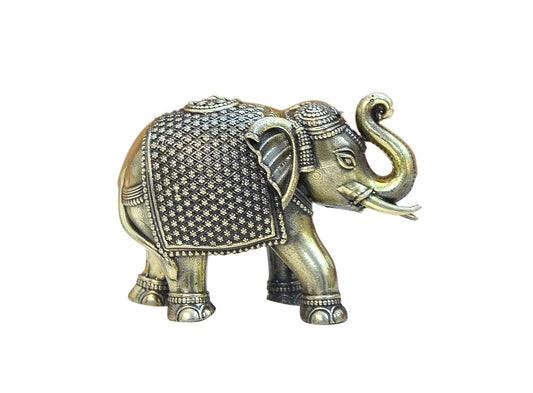 Superfine Brass Elephant Figurine - Decorative Statue for Home Decor, Feng Shui, and Good Luck (Height 2 Inch)