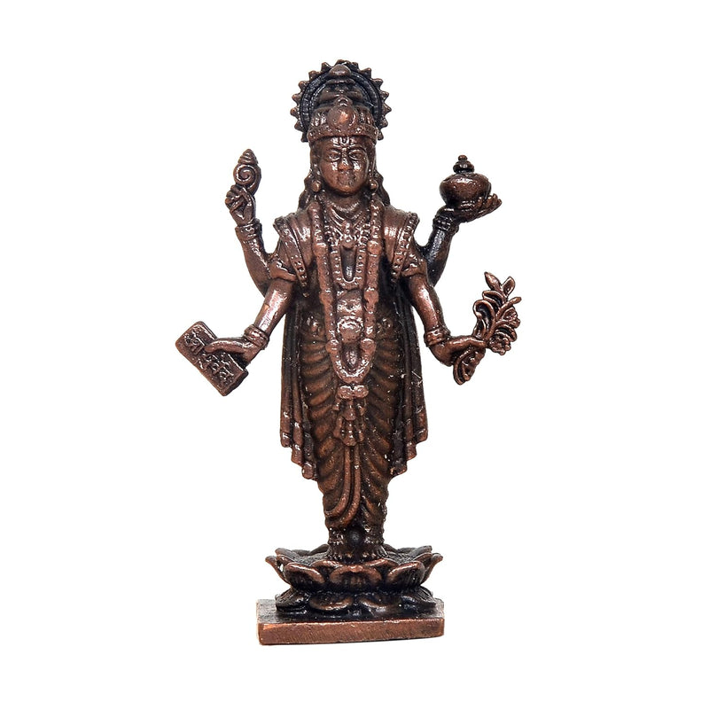 Copper Dhanvantari Statue (Height 3 Inch)
