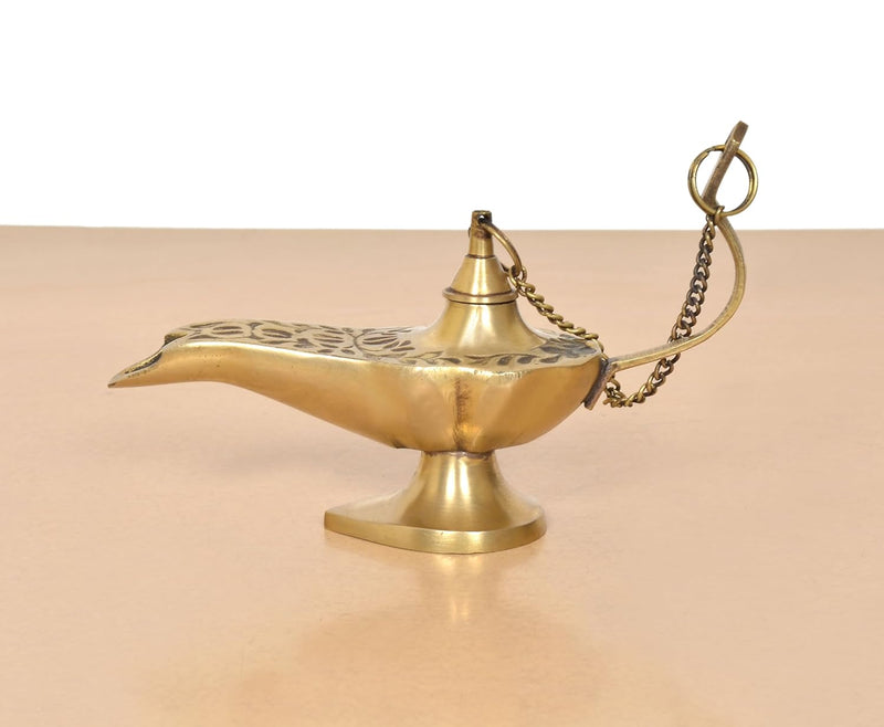 Brass Aladdin Magic Chiraag Genie Lamp Vintage Design (Height: 4 Inch)