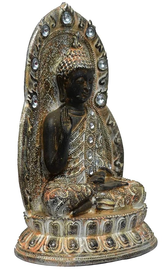 Resin Buddha Idol Decorative Showpiece (Height: 31 cm)