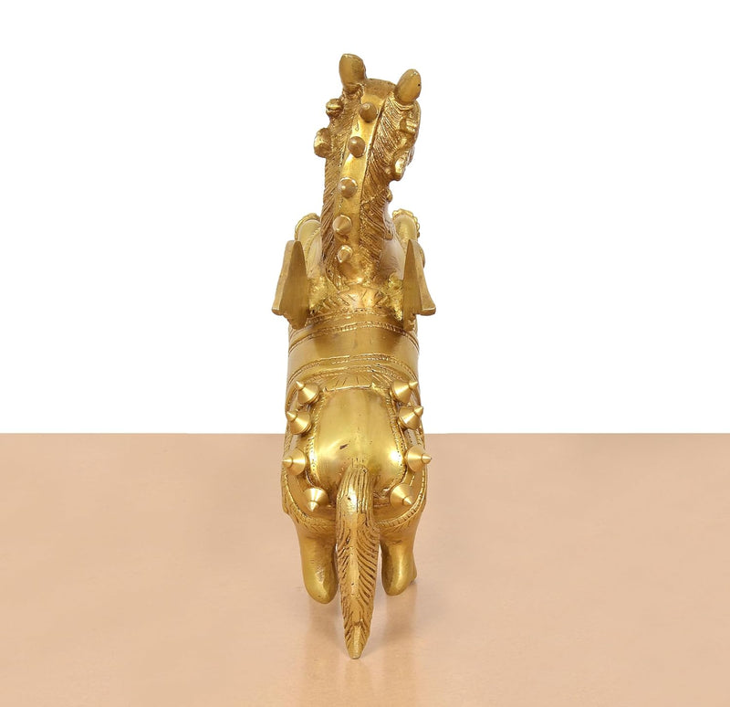 Brass Flying Horse with Wings – Majestic Decorative Showpiece (Height: 12 Inch)