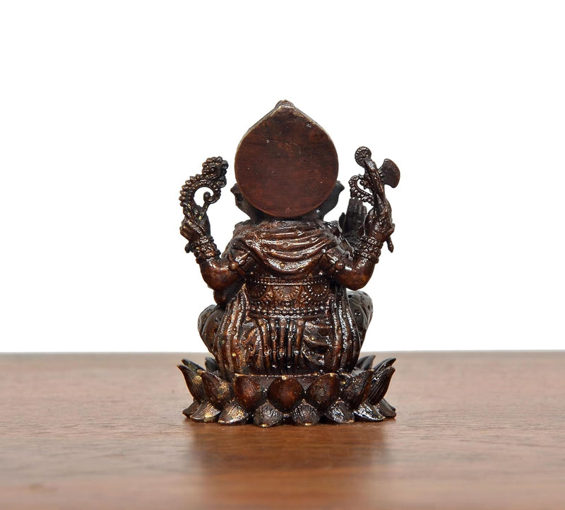 Bronze Lord Ganesha Idol (Height: 2 Inch)